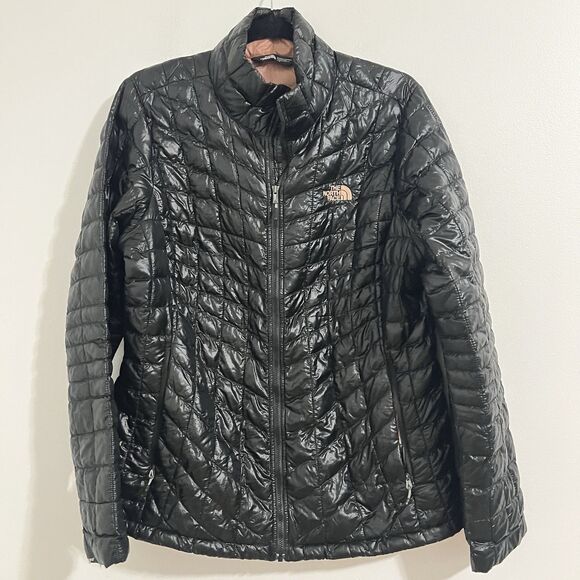 The North Face PACKABLE Jacket Women L Black Thermoball Full Zip Quilted Light - Picture 1 of 10